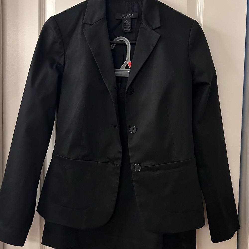 The Limited Stretch Classic Black Blazer and Skirt Set